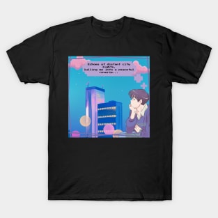 Lofi Anime City Lights Aesthetic Boy Version T-Shirt